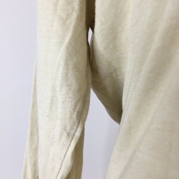 THE NORTH FACE Standard Fit Beige with Green Blue Logo Print Long Sleeve Shirt - Picture 10 of 11